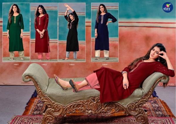 Vitara Gloster Rayon Designer Kurti With Pant 